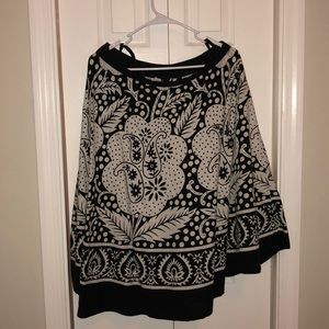 black and white paisley skirt